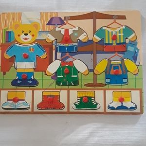 Wooden Toy Bear Clothes Puzzle
